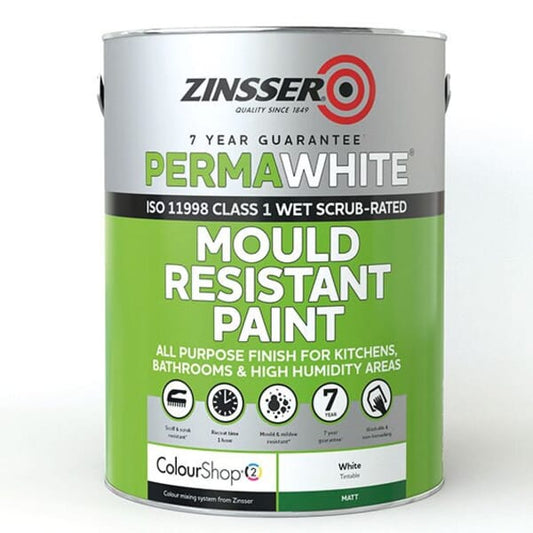 Perma White Matt Mould Resistant Paint - Zinsser