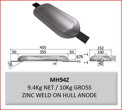 Weld-On Zinc Anode